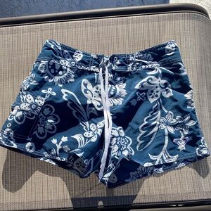 Vintage Roxy Blue and White Patterned Shorts